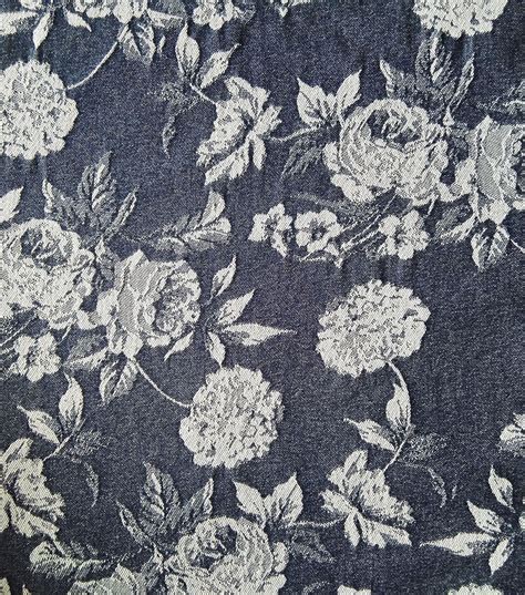 jacquard fabric blue silver metallic floral site joann.com|Floral Satin Jacquard Fabric .